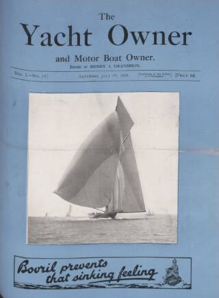 cover page of Yacht Owner and Motor Boat Owner published on July 19, 1924