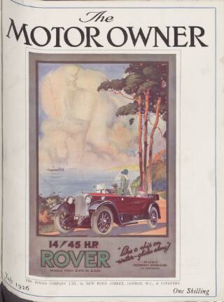 cover page of Motor Owner published on July 1, 1926