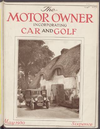 cover page of Motor Owner published on May 1, 1930