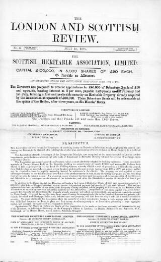 cover page of London and Scottish Review published on July 31, 1875