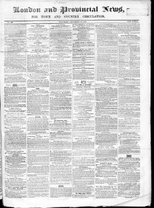 cover page of London & Provincial News and General Advertiser published on November 30, 1867