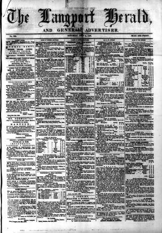 cover page of Langport & Somerton Herald published on July 6, 1867