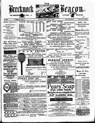 cover page of Brecknock Beacon published on July 6, 1888