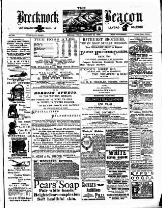 cover page of Brecknock Beacon published on November 30, 1888