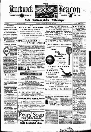 cover page of Brecknock Beacon published on September 18, 1891