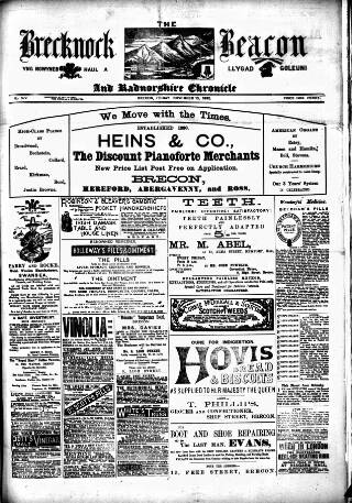 cover page of Brecknock Beacon published on November 15, 1895