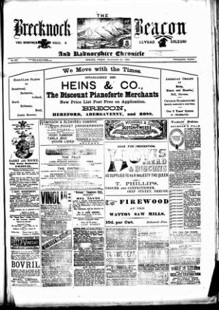 cover page of Brecknock Beacon published on February 28, 1896