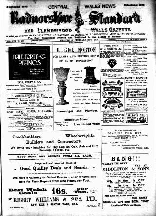 cover page of Radnorshire Standard published on February 28, 1906