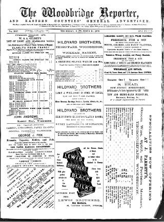 cover page of Woodbridge Reporter published on September 18, 1879