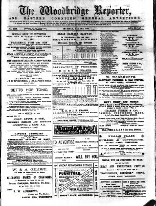 cover page of Woodbridge Reporter published on May 29, 1884