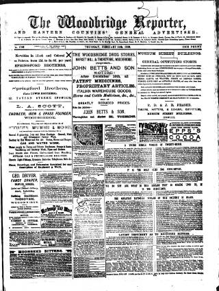 cover page of Woodbridge Reporter published on February 28, 1889