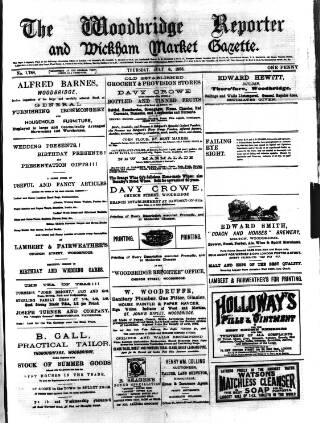 cover page of Woodbridge Reporter published on July 6, 1893