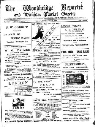 cover page of Woodbridge Reporter published on November 30, 1899