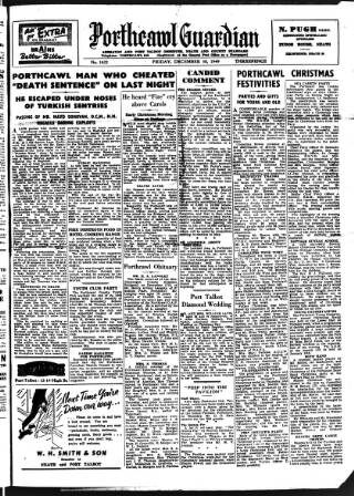cover page of Porthcawl Guardian published on December 30, 1949