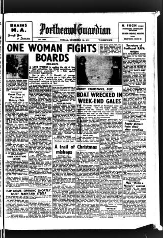 cover page of Porthcawl Guardian published on December 30, 1955