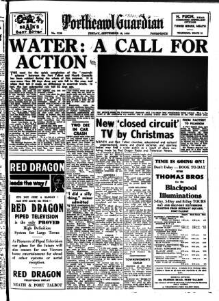 cover page of Porthcawl Guardian published on September 18, 1959