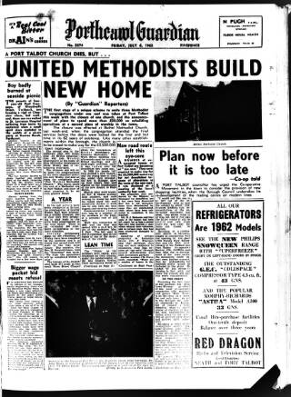 cover page of Porthcawl Guardian published on July 6, 1962