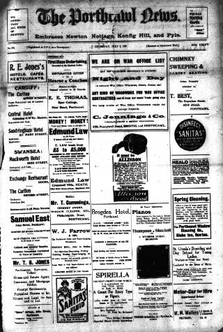 cover page of Porthcawl News published on July 6, 1916