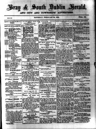 cover page of Bray and South Dublin Herald published on February 28, 1903