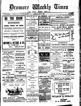cover page of Dromore Weekly Times and West Down Herald published on July 6, 1912