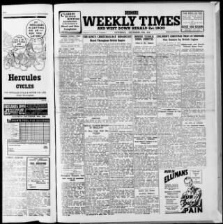 cover page of Dromore Weekly Times and West Down Herald published on December 30, 1944