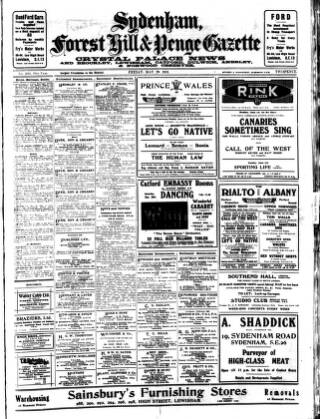 cover page of Sydenham, Forest Hill & Penge Gazette published on May 29, 1931