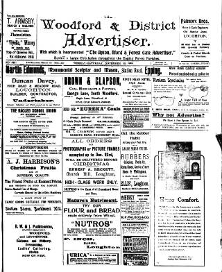 cover page of Woodford and District Advertiser published on November 30, 1912