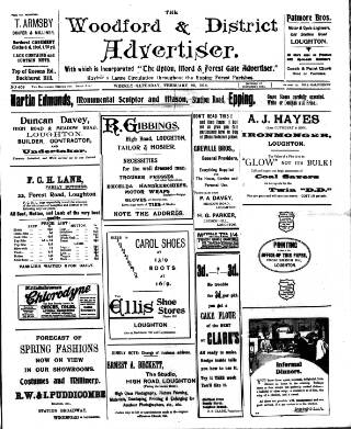 cover page of Woodford and District Advertiser published on February 28, 1914