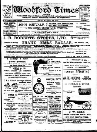 cover page of Woodford Times published on November 30, 1900