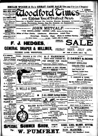 cover page of Woodford Times published on July 6, 1906