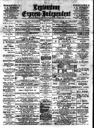 cover page of Leytonstone Express and Independent published on November 30, 1889