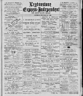 cover page of Leytonstone Express and Independent published on December 30, 1899
