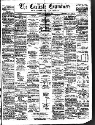 cover page of Carlisle Examiner and North Western Advertiser published on September 18, 1860