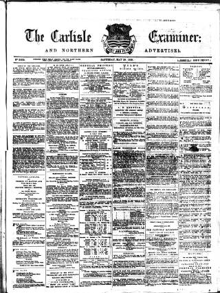 cover page of Carlisle Examiner and North Western Advertiser published on May 29, 1869
