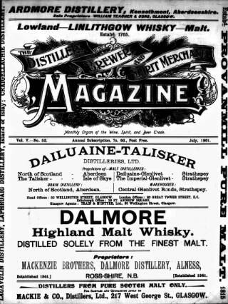 cover page of Distillers', Brewers', and Spirit Merchants' Magazine published on July 1, 1901