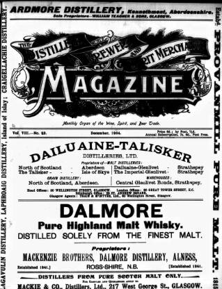 cover page of Distillers', Brewers', and Spirit Merchants' Magazine published on December 1, 1904