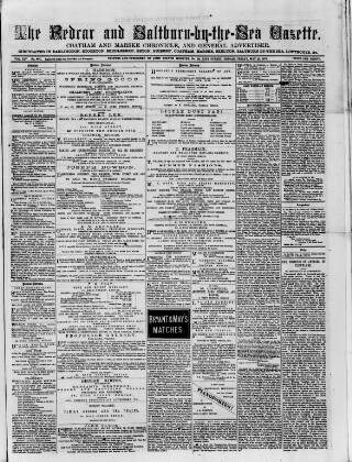 cover page of Redcar and Saltburn-by-the-Sea Gazette published on May 29, 1874