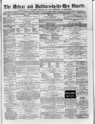 cover page of Redcar and Saltburn-by-the-Sea Gazette published on September 18, 1874