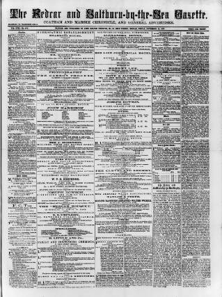cover page of Redcar and Saltburn-by-the-Sea Gazette published on November 30, 1877