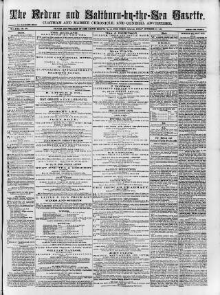 cover page of Redcar and Saltburn-by-the-Sea Gazette published on November 15, 1878