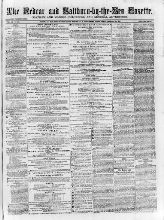 cover page of Redcar and Saltburn-by-the-Sea Gazette published on February 28, 1879