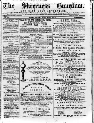 cover page of Sheerness Guardian and East Kent Advertiser published on May 29, 1869