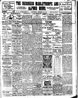 cover page of Skegness News published on November 15, 1911