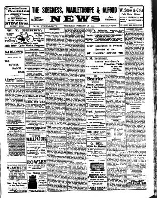 cover page of Skegness News published on February 28, 1912