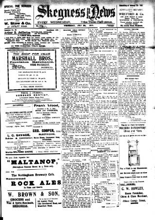 cover page of Skegness News published on July 6, 1921