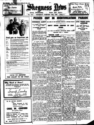 cover page of Skegness News published on February 28, 1940