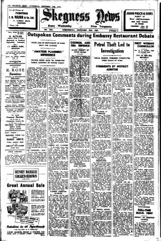 cover page of Skegness News published on December 30, 1953
