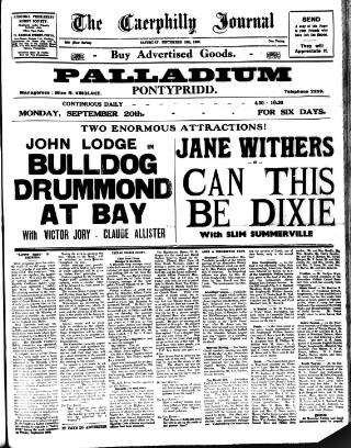cover page of Caerphilly Journal published on September 18, 1937