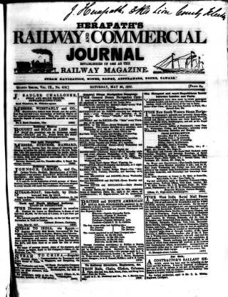 cover page of Herapath's Railway Journal published on May 29, 1847