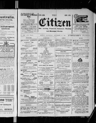 cover page of Citizen (London) published on December 30, 1916
